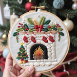 Christmas Embroidery DIY Kit – Handmade Fabric Embroidery Material Package for Holiday Crafts & Festive Home Décor
