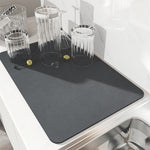 Super Absorbent Rubber Dish Drying Mat – Non-slip Kitchen Drain Pad for Tableware, Bottles & Dinnerware Counter Protection