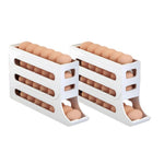 4-Layer Automatic Egg Roller Tray – Sliding Refrigerator Side Door Egg Storage Box, Large Capacity Holder for Kitchen Gadgets