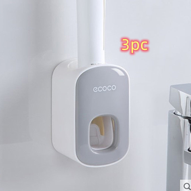 Wall Mounted Automatic Toothpaste Dispenser – Bathroom Accessories Set with Toothbrush Holder