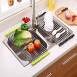 Folding Kitchen Sink Rack – Stainless Steel Dish Drying Rack & Space-Saving Countertop Organizer | Durable Kitchen Gadget | Decor Ynt