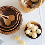 Natural Wooden Kitchen Bowl – Fruit & Salad Bowl with Wooden Utensils for Home & Restaurant | Eco-Friendly Dining | Decor Ynt