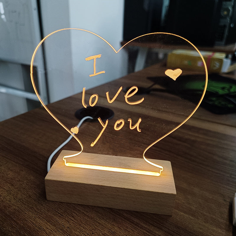 Creative LED Night Light USB Message Board with Pen | Gift for Kids, Girlfriend & Holiday Home Decoration