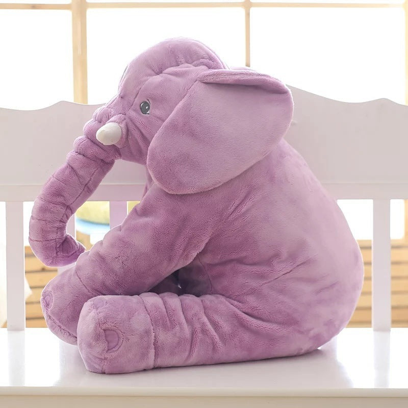 Soft Elephant Plush Toy – Cozy Sleep Companion & Pillow for Babies & Kids with Leather Shell | Cuddly Stuffed Animal | Decor Ynt