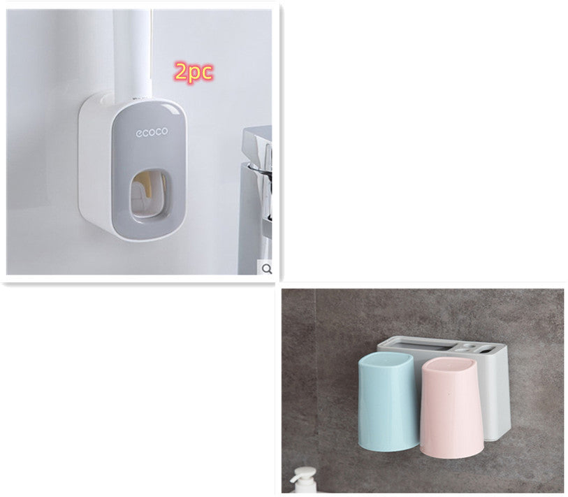 Wall Mounted Automatic Toothpaste Dispenser – Bathroom Accessories Set with Toothbrush Holder