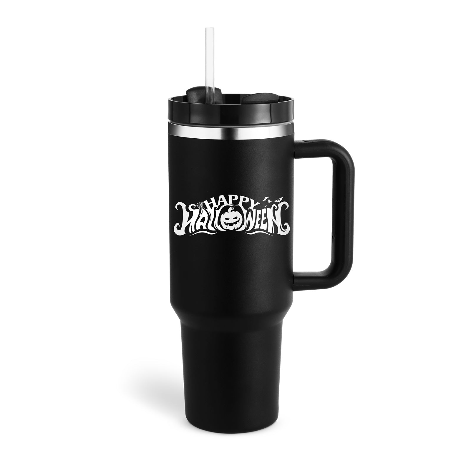 40oz Insulated Tumbler – Stainless Steel Spill-Proof Coffee Cup with Handle & Straw for Travel | Hot & Cold Beverage Mug | Decor Ynt