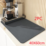Super Absorbent Rubber Dish Drying Mat – Non-slip Kitchen Drain Pad for Tableware, Bottles & Dinnerware Counter Protection