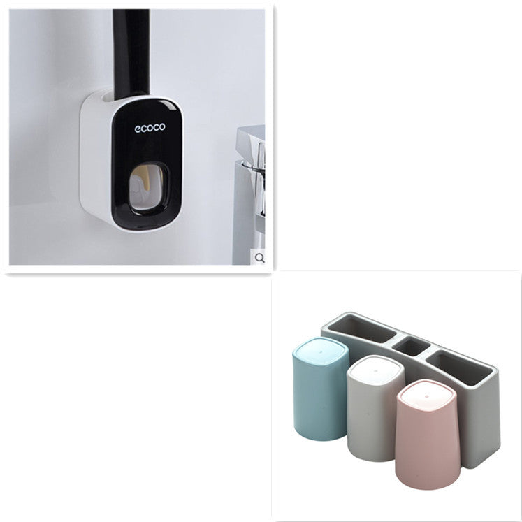Wall Mounted Automatic Toothpaste Dispenser – Bathroom Accessories Set with Toothbrush Holder
