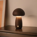 Cute Wooden Mushroom LED Night Light – Touch Sensor Bedside Lamp for Kids, Bedroom & Home Decor | Decor Ynt