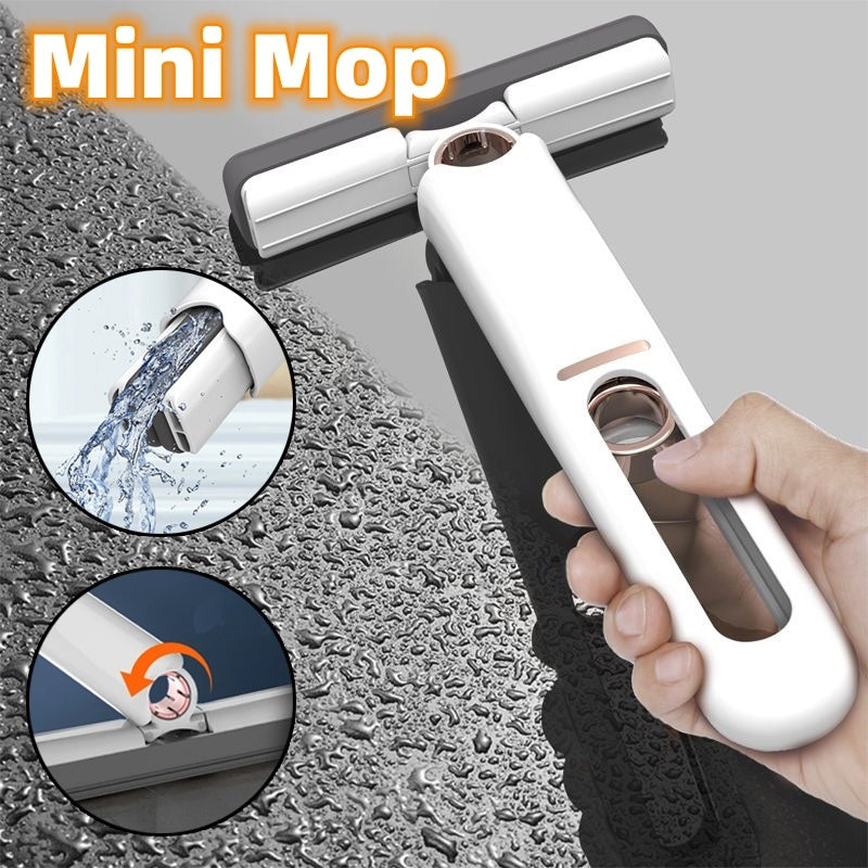 Mini Sponge Mop – Portable Floor & Glass Cleaner | Household & Car Cleaning Tool with Squeeze Function