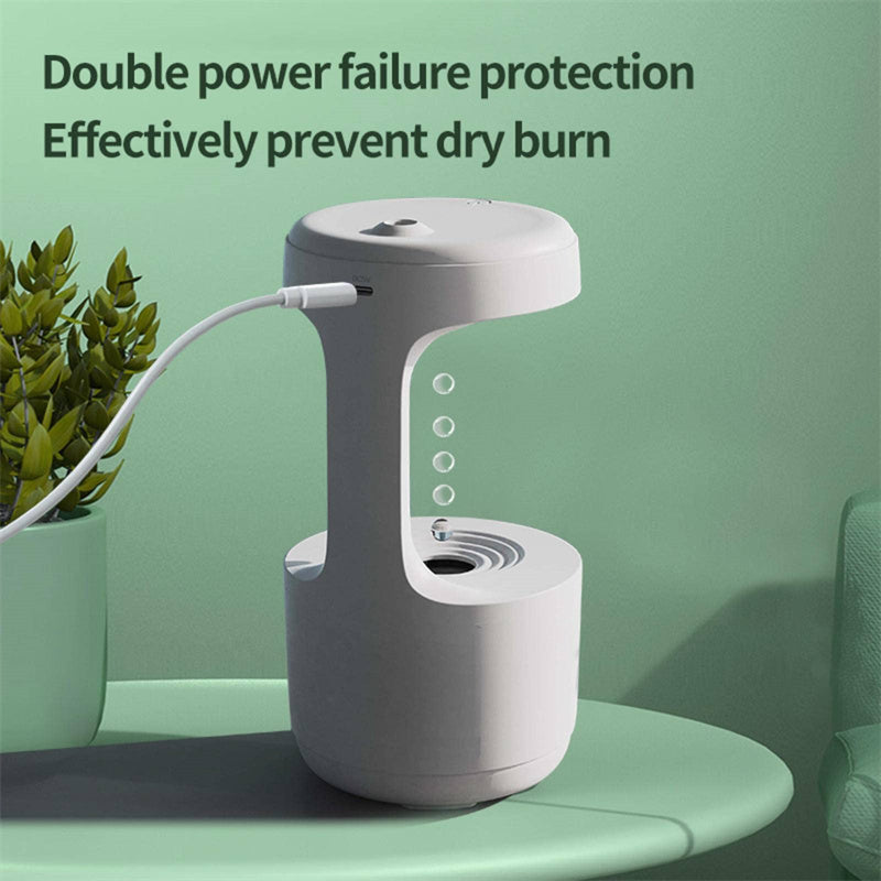 Anti-Gravity Bedroom Humidifier with Clock – Large Capacity Aroma Diffuser & Silent Heavy Fog Sprayer