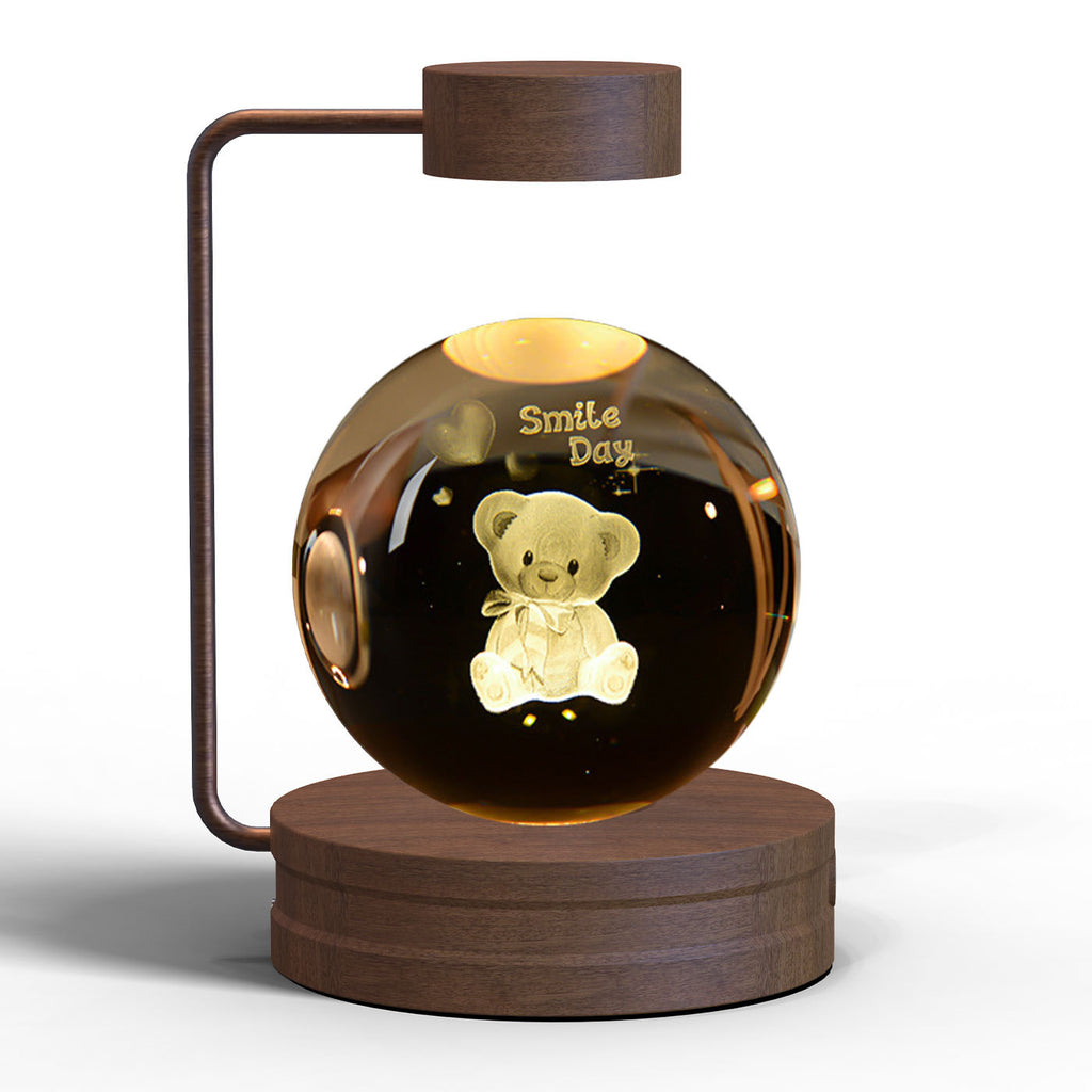 Crystal Ball Dinosaur Night Light – USB Powered Warm LED Bedside Lamp for Kids, Bedroom & Birthday Gift | Decor Ynt