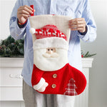 Large Red & White Knitted Christmas Stocking – Santa Fireplace Decor & Holiday Gift Bag | Xmas Decoration | Decor Ynt