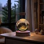 Crystal Ball Dinosaur Night Light – USB Powered Warm LED Bedside Lamp for Kids, Bedroom & Birthday Gift | Decor Ynt