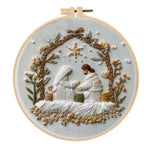 Christmas White Nativity Embroidery Kit – DIY Handmade Material Set for Holiday Needlework & Festive Home Décor
