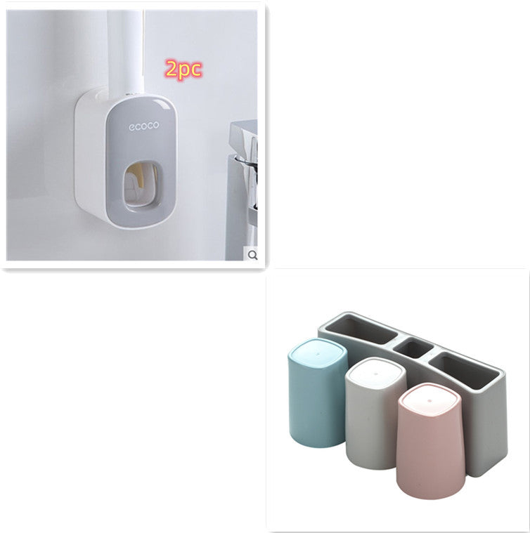 Wall Mounted Automatic Toothpaste Dispenser – Bathroom Accessories Set with Toothbrush Holder