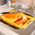Multifunction Kitchen Chopping Block Set – Cutting Board, Sink Basket & Food Prep Tools | Space-Saving Kitchen Gadget | Decor Ynt