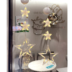 Christmas 3pcs LED Star Lights – Hanging Window Lamps with Suction Hooks, Xmas Tree & Home Decoration for New Year and Holiday Decor